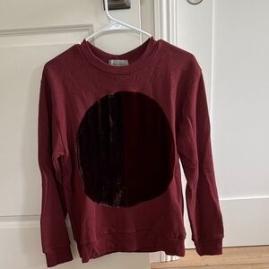 Two-Tone Velvet Circle Crewneck